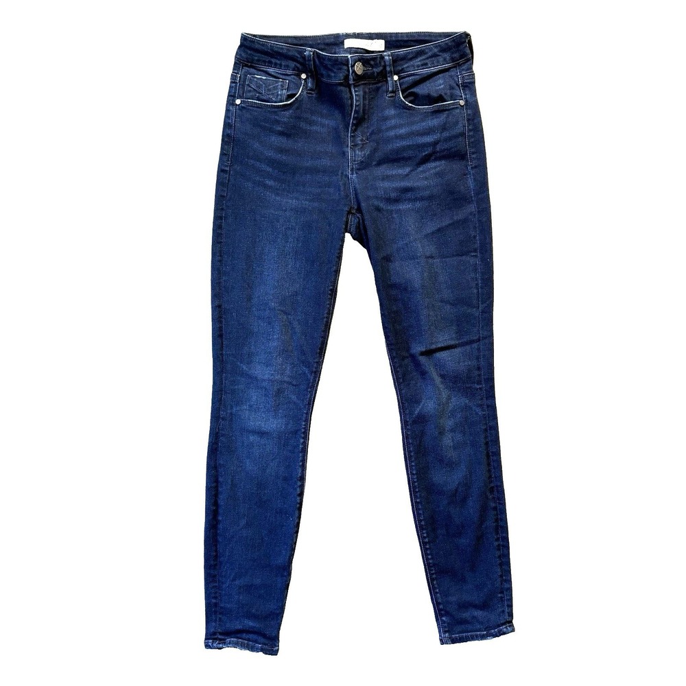 Anthropologie Unpublished Jeans Womens Size 28 Dark Blue Mid Rise Skinny Stretch